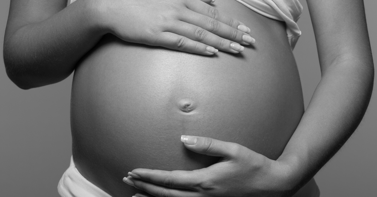 Pregnant Woman Black and White